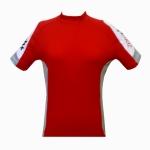 Maillot manches courtes rouge blanc