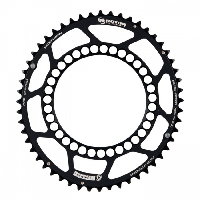 Plateau ROTOR Q Rings Shimano 130 52 Dts, Plateau Rotor Noir, soldes