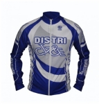 Maillot manches longues distri cycle bleu